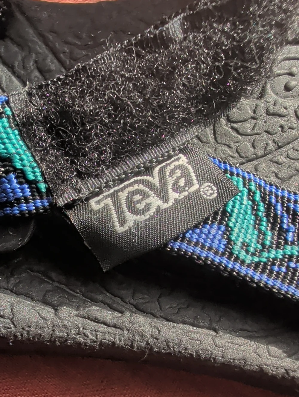 Teva Men 5, Women 7 Sandals Blue-Green Straps Granola Hippie Outdoor Hiking